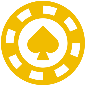 Teal outline of a poker chip with a spade in the center.